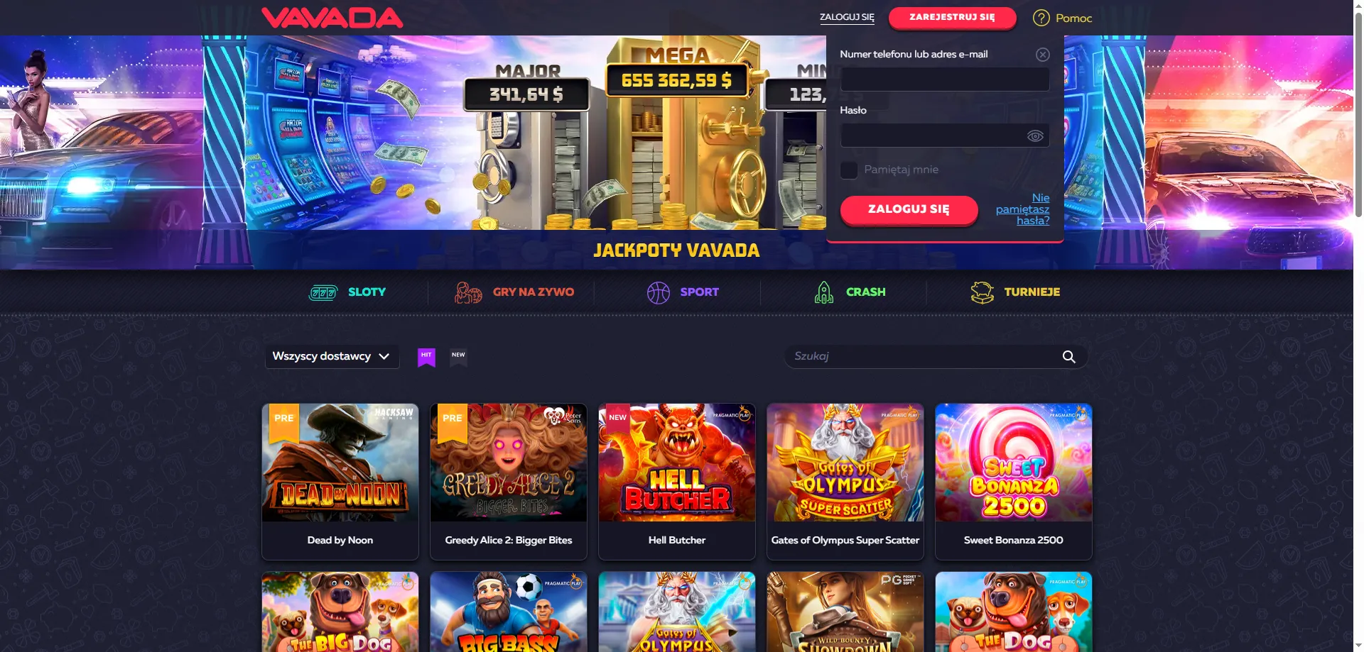 Vavada Casino logowanie i nawigacja po stronie głównej